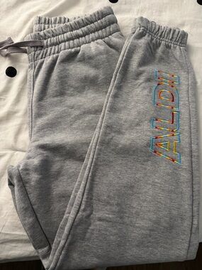ALDI Gray Women’s Jogger Track Pants with Colorful Logo